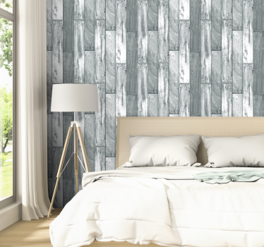 Papel pintado madera retro gris - TenVinilo
