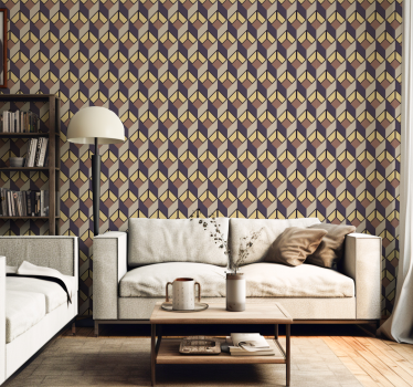 Papel pintado para salón gris retro - TenVinilo
