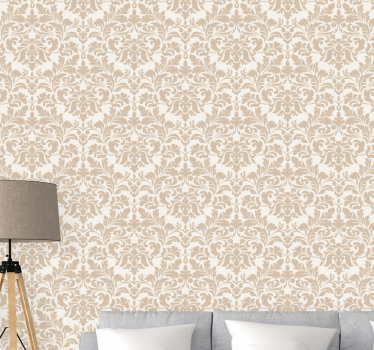 Papel pintado vintage Antiguo patrón beige claro - TenVinilo