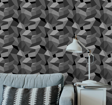 Papel triangulos Profundidades geométricas negro - TenVinilo
