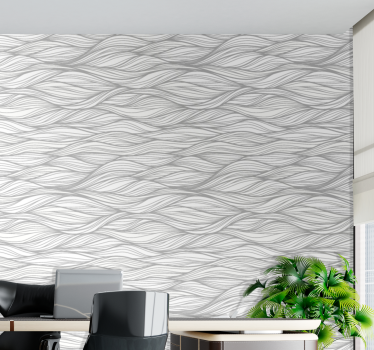 Papeles de pared modernos Ondas texturas fondo blanco - TenVinilo
