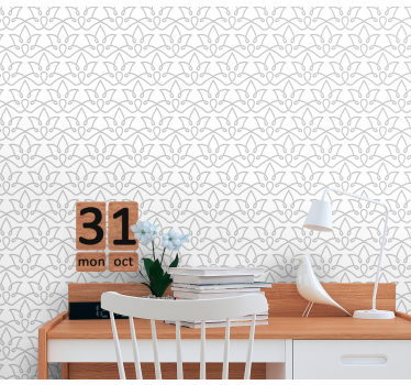 Papeles de pared modernos Patrón gris floral moderno - TenVinilo